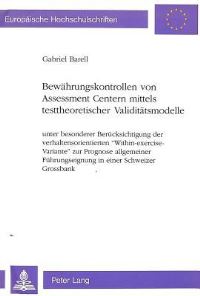 Book Cover for Bewahrungskontrollen Von Assessment Centern Mittels Testtheoretischer Validitatsmodelle by Gabriel Barell