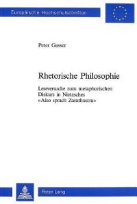 Book Cover for Rhetorische Philosophie by Peter Gasser