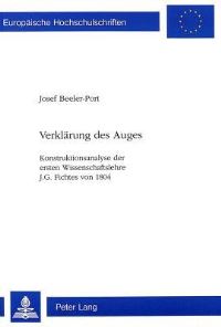 Book Cover for Verklarung Des Auges by Josef BeelerPort