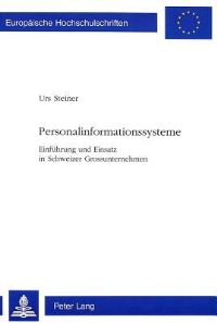 Book Cover for Personalinformationssysteme by Urs Steiner