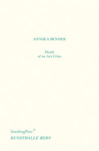 Book Cover for Death of an Art Critic by Annika Bender