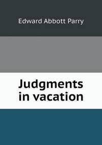 Book Cover for Judgments in Vacation by Barbara J Marvis