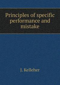 Book Cover for Principles of Specific Performance and Mistake by Richard Bird, Stephen Robson
