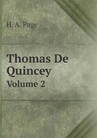 Book Cover for Thomas De Quincey Volume 2 by Jesse Russell, Ronald Cohn