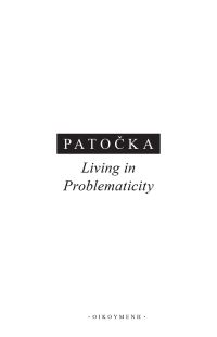 Book Cover for Living in Problematicity by Jan Patocka
