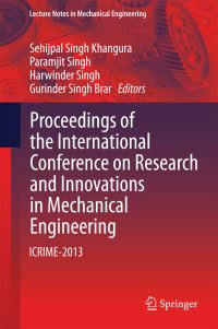 Book Cover for Proceedings of the International Conference on Research and Innovations in Mechanical Engineering by 