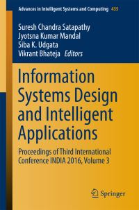 Book Cover for Information Systems Design and Intelligent Applications Volume 3 by International Conference on Information Systems Design and Intelligent Applications