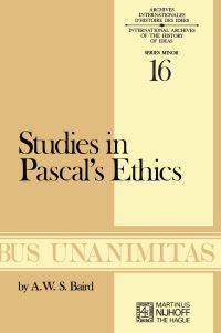 Book Cover for Studies in Pascal's Ethics by AW Baird