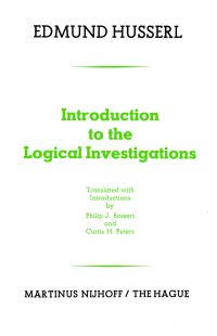 Book Cover for Introduction to the Logical Investigations by Edmund Husserl