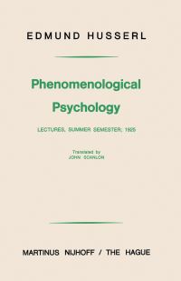 Book Cover for Phenomenological Psychology by Edmund Husserl