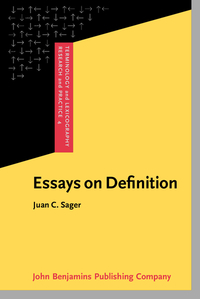 Book Cover for Essays on Definition by Juan C Sager