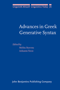 Book Cover for Advances in Greek Generative Syntax by Demetra TheophanopoulouKontou, Melita Stavrou, Arhonto Terzi