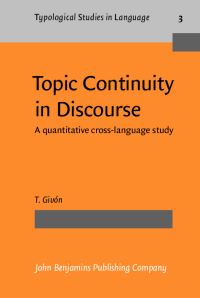 Book Cover for Topic Continuity in Discourse by T Givón
