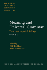 Book Cover for Meaning and Universal Grammar by Cliff Goddard, Anna Wierzbicka