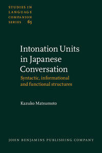 Book Cover for Intonation Units in Japanese Conversation by Kazuko Matsumoto
