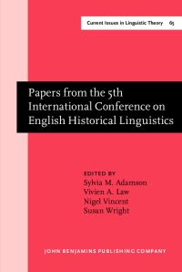 Book Cover for Papers from the 5th International Conference on English Historical Linguistics by Sylvia M Adamson, Vivien A Law, Nigel Vincent, Susan Wright