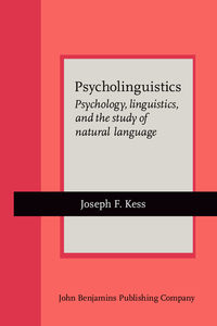 Book Cover for Psycholinguistics by Joseph F Kess