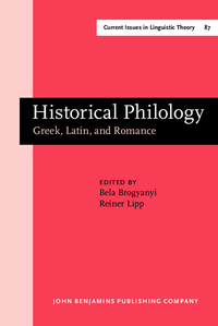Book Cover for Historical Philology by Bela Brogyanyi, Reiner Lipp