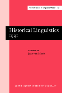 Book Cover for Historical Linguistics 1991 by Jaap van Marle
