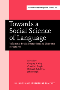Book Cover for Towards a Social Science of Language by Gregory R Guy, Crawford Feagin, Deborah Schiffrin, John Baugh