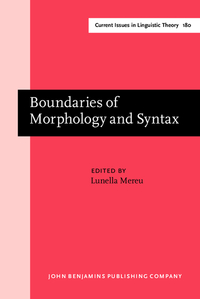 Book Cover for Boundaries of Morphology and Syntax by Lunella Mereu