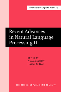 Book Cover for Recent Advances in Natural Language Processing by Nicolas Nicolov, Ruslan Mitkov