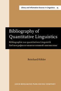 Book Cover for Bibliography of Quantitative Linguistics by Reinhard K246hler