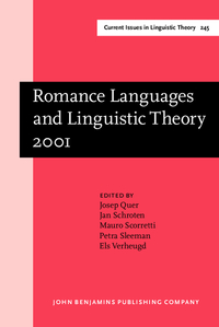 Book Cover for Romance Languages and Linguistic Theory 2001 by Josep Quer, Jan Schroten, Mauro Scorretti, Petra Sleeman, Els Verheugd