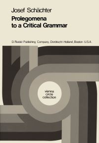 Book Cover for Prolegomena to a Critical Grammar by Josef Schächter