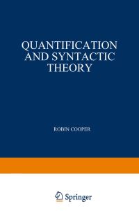 Book Cover for Quantification and Syntactic Theory by Robin Cooper