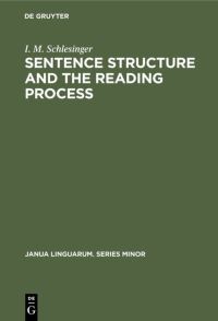 Book Cover for Sentence Structure and the Reading Process by I M Schlesinger