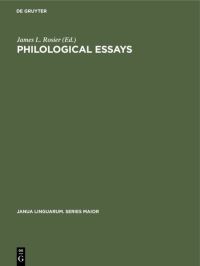 Book Cover for Philological Essays by James L Rosier
