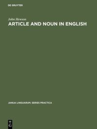 Book Cover for Article and Noun in English by John Hewson