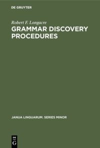 Book Cover for Grammar Discovery Procedures by Robert F Longacre