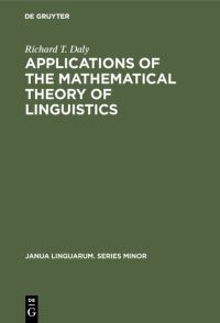 Book Cover for Applications of the Mathematical Theory of Linguistics by Richard T Daly