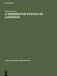Book Cover for A Generative Syntax of Luangiua by Anne Salmond