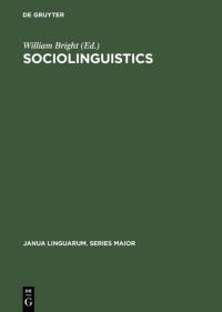 Book Cover for Sociolinguistics by William Bright