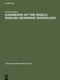 Book Cover for Handbook of the Middle English Grammar by Richard Jordan