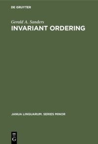 Book Cover for Invariant Ordering by Gerald A Sanders