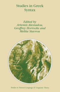 Book Cover for Studies in Greek Syntax by Artemis Alexiadou, Geoffrey C Horrocks, Melita Stavrou