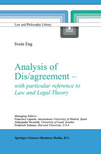 Book Cover for Analysis of Dis/agreement - With Particular Reference to Law and Legal Theory by S Eng