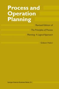 Book Cover for Process and Operation Planning by Gideon Halevi