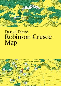 Book Cover for Daniel Defoe, Robinson Crusoe Map by Martin Thelander