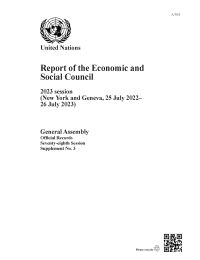 Book Cover for Report of the Economic and Social Council on Its 2023 Session by United Nations Department for General Assembly and Conference Management