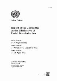 Book Cover for Report of the Committee on the Elimination of Racial Discrimination, Seventy-Eighth Session by United Nations Department for General Assembly and Conference Management
