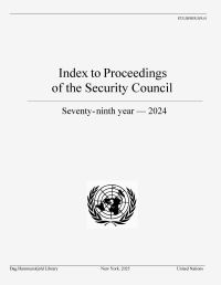 Book Cover for Index to Proceedings of the Security Council by Dag Hammarskjöld Library Department of Global Communication