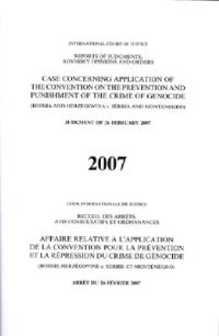 Book Cover for Case Concerning Application of the Convention on the Prevention and Punishment of the Crime of Genocide by United Nations