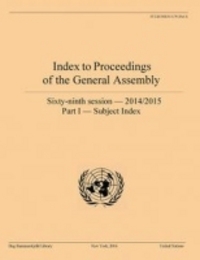 Book Cover for Index to Proceedings of the General Assembly 2014/2015. Part I Subject Index by United Nations
