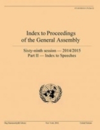 Book Cover for Index to Proceedings of the General Assembly 2014/2015. Part II Index to Speeches by United Nations