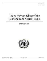 Book Cover for Index to Proceedings of the Economic and Social Council 2020 by United Nations